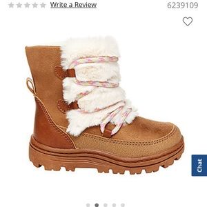 NWOT Carters toddler girl furry boots with rainbow details